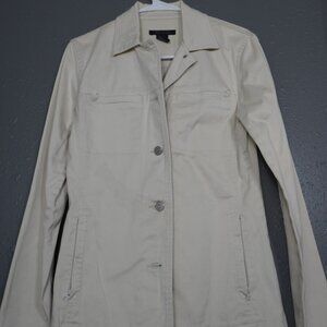 The Limited Stretch Women Beige Button Down Collard Cotton Casual Blazer Size XS